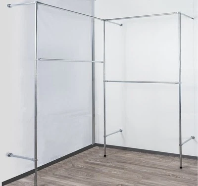 KLEIDERSTÄNDER COMPANY Profi Kleiderständer Kleiderkammer Wandregal Kleiderstange Garderobenzimme W.03