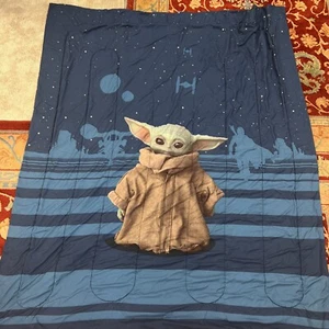 Disney Star Wars Yoda Reversible Comforter Blue 72”x82” - Picture 1 of 12