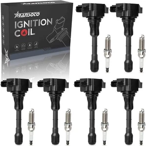 Ignition Coil Pack UF550 & Iridium Spark Plugs Compatible with 2007-2020 Nissan - Picture 1 of 7