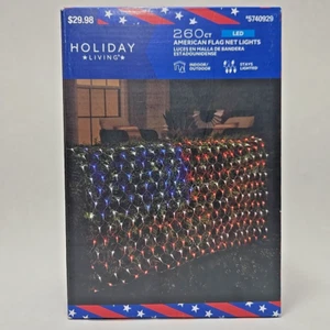Holiday Living 260 Ct American Flag Net String Lights Patriotic 4th July Decor - Picture 1 of 10