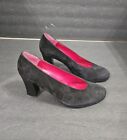Charles Jourdan Black Block Heel Womens Shoes Size 7 1 2 Pump Made In Spain
