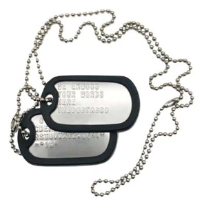 JUEGO DE PARES DE PLACAS DE IDENTIFICACIÓN MILITARES DEL EJÉRCITO DE ACERO INOXIDABLE PERSONALIZADAS DE EE. UU. -THEDOGTAGCO - Imagen 1 de 11