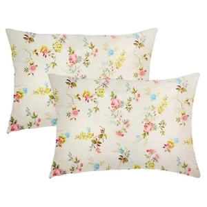 Standard Queen Pillowcase Set Of 2100% Cotton Bed Pillow Cases Flower Sateen Wea - Picture 1 of 7