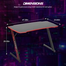 Ergonomic Gaming Desk Computer Table PC Office Home Z Shaped Table With Hook