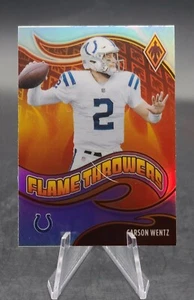 2021 Panini Phoenix Football CARSON WENTZ Flame Throwers Insert SILVER HOLO - Picture 1 of 2