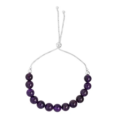 Super Sweet Amethyst Beaded Bolo Bracelet in Sterling Silver 47.50ctw - Image 1 of 4