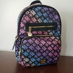 Juicy By Juicy Couture Good Sport Black Multicolor Rainbow Backpack 14.5" $80. - Picture 1 of 7