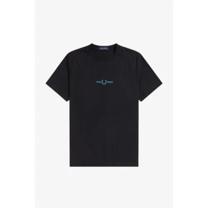 T-SHIRT UOMO FRED PERRY NERO M4580 198 T-SHIRT MC EMBROIDER NERO UOMO