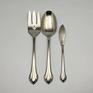 Oneida Stainless Bittersweet / Repose 3Pc Serving Set Floral Rogers - Picture 1 of 11