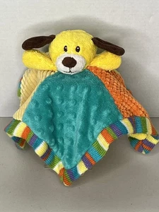 Animal Adventure Plush Puppy Dog Lovey Rattle Knitted Manhattan Toy Yellow Green - Picture 1 of 5