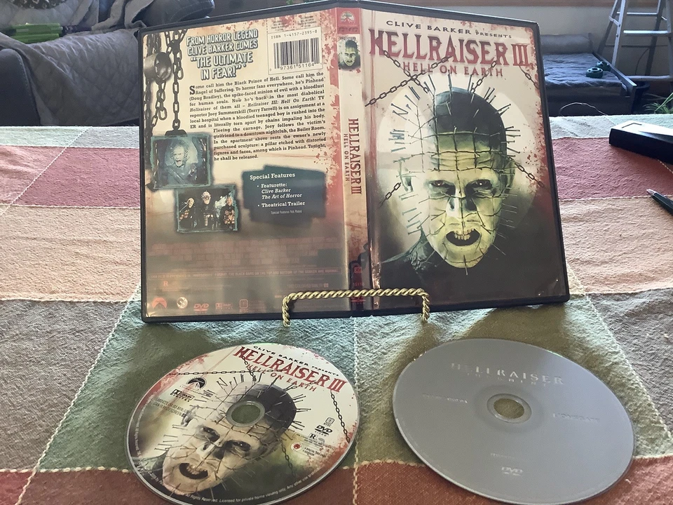 Hellraiser 3-Hell on Earth & Judgment Used DVD 1992 Horror Free USA Shipping - Image 1 of 1