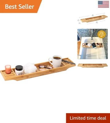 Carrito de baño de bambú compacto y elegante, organizador de ducha perfecto - 27,5" x 5,75" Foto 1 de 4