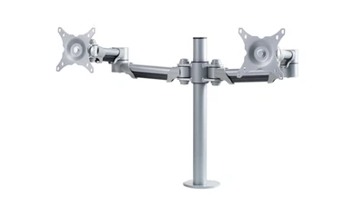 ABL Double Monitor Arm 17-24" upto 13kg 75mm & 100mm Mount Silver FSA2SR - Image 1 of 4