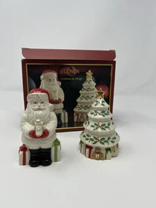 NEW! Lenox Santa & Christmas Tree Salt and Pepper Shaker Set With Box - Picture 1 of 10