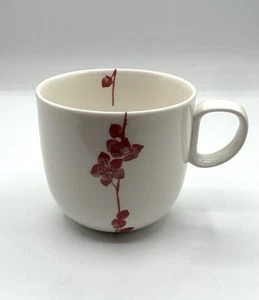 NWT Cinnabar Floral by Crate & Barrel Mug White Red Floral Stem - Picture 1 of 8