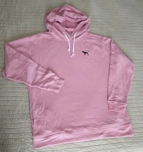 UNDERCOVER Victoria's Secret ROSA Pullover Felpa con Cappuccio Donna M Nero Logo Cane