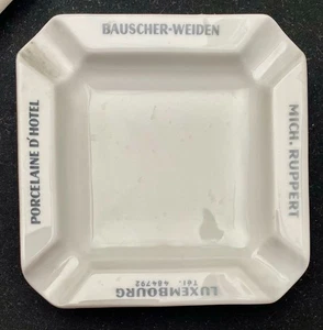VTG & RARE RUPPERT PORCELAINE D'HOTEL MILK GLASS SQUARE ASHTRAY 4", c1970 g - Picture 1 of 4