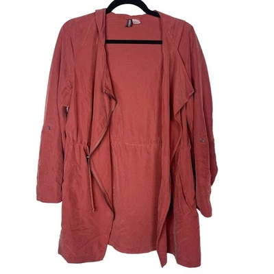 H&M разделенный женщин 6 кирпич оранжевый легкий общего назначения куртка драпировки 3/4 рукав - Изображение 1 из 4