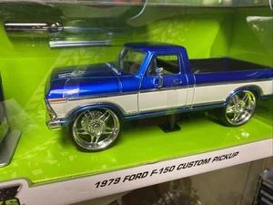 Jada Toys 1979 Ford F-150 Pickup Metallic Blue/w Upgraded 30 Inch Chrome Rims - Picture 1 of 15