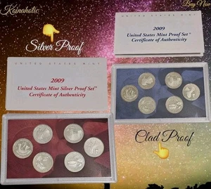 2009 S Proof Territories Quarter Set 90% Silver & Clad 12 Coins, COA Only - Picture 1 of 12