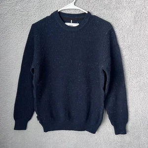 Jetty Sweater Men Small Blue Paragon Oystex Wool Blend Flecks Crew Neck Pullover - Picture 1 of 11