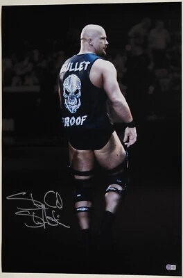 Stone Cold Стив Остин подпись 20 x 30 фото BAS COA WWE картина плакат с автографом 692 - Изображение 1 из 4