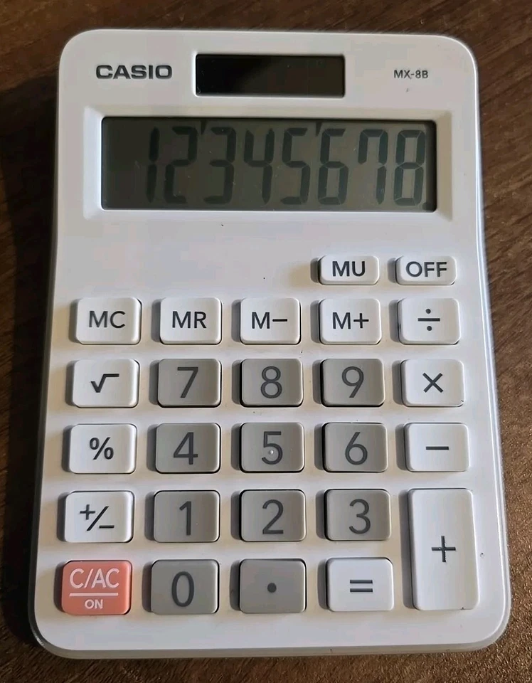 Casio MX-8B 8-Digit Solar Desktop Calculator - White - Image 1 of 1