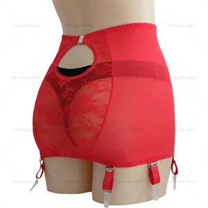 Luxallacki Mesh Floral Lace 6 Straps Garter Belt Shaping Girdle Sexy Lingerie - Picture 1 of 33