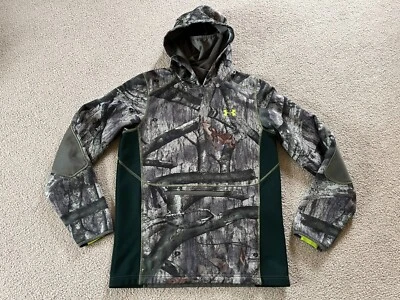 Mens Under Armour Coldgear Infrared Ninja Mossy Oak Treestand Camo Hoodie Small - Image 1 of 4