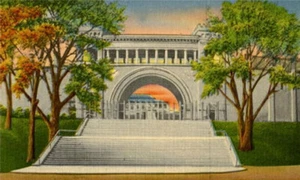 SYRACUSE NY ARCHBOLD COLEGE SPORT *IMÁN NEVERA 2x3* POSTAL DE ESTADIO DE COLECCIÓN - Imagen 1 de 2