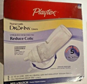 Playtex Nurser with Five Drop Ins Liners & (5) 8-10oz Bottles, 3M+ ~New/Sealed - Picture 1 of 4