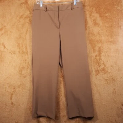 NICOLE MILLER Pants Womens Size 10 Tan Straight Leg Elastic Waist Pocket Trouser - Image 1 of 4