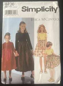Simplicity Jessica McClintock 5736 girls party dress full skirt sz 3 4 5 6 Uncut - Picture 1 of 4