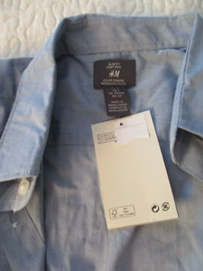H&M Easy-Iron Slim Fit Dress Shirt Men’s Size S Light Blue Long Sleeve Button Up - Picture 1 of 10