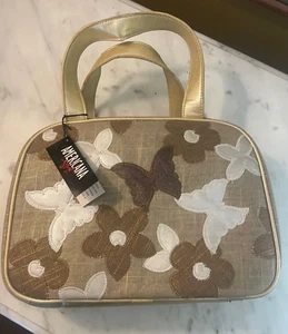 Americana by Sharif Cosmetic Makeup Bag Gold Butterfly New with Tags - Picture 1 of 10