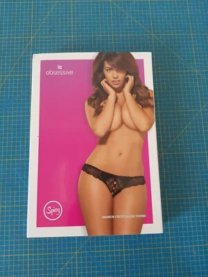 Obsessive Miamor Crotchless Thong Size: L/XL Schwarz - Bild 1 von 4