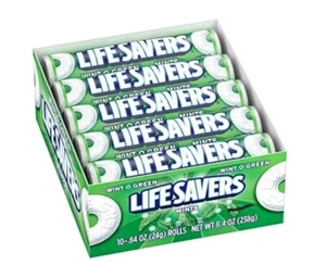 	Life Savers Wint-O-Green Rolls Breath Mints 10-rolls Wintergreen Exp. 03-2025 - Picture 1 of 2