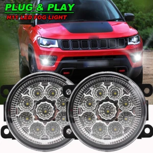 Pair For JEEP Compass 2016 2017 2018 2019 Front Fog Light Lamp With Bulb - Picture 1 of 11