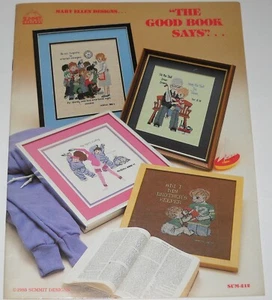 Mary Ellen Designs "The Good Book Says" Cross Stitch Pattern Booklet 1983 - Picture 1 of 5