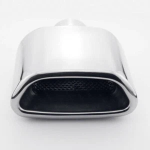 Stainless Steel Exhaust Tailpipe Tip 2.25" Inlet Trapezoid Out Resonated 7" Long - Picture 1 of 7