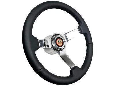 1968-78 Ford Mustang Cobra 6-Bolt Black Leather Solid Steering Wheel Kit, Shelby - Image 1 of 4