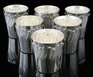 Set of 6 French Silver Shot Glasses, Ytasse & Fourneret, Paris, c.1897-c.1904 - Picture 1 of 7