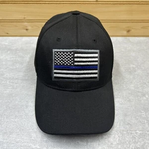 Back The Blue USA Flag Hat Ball Cap ONE SIZE Black Structured Law Enforcement - Picture 1 of 9