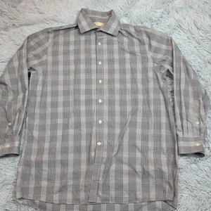 Michael Kors Mens Shirt 16.5 Gray Plaid Non Iron Casual Preppy 32 33 Button Up  - Picture 1 of 10