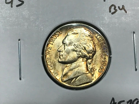 1943-P Jefferson War Nickel - BU/Uncirculated Toned Silver 5C - A578 Cover