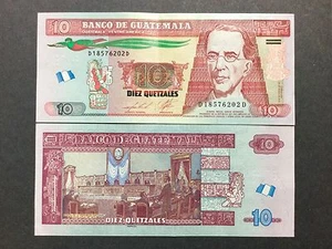 Guatemala 10 Quetzales Schein Serie 2013 "unzirkuliert" schönes & knackiges Papiergeld - Bild 1 von 1