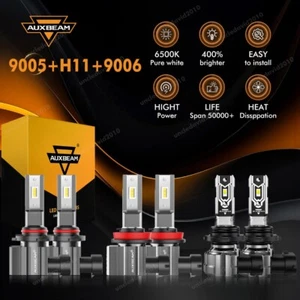 For Toyota 4Runner 2006-2009 6X AUXBEAM LED Headlight Fog Bulbs Combo Kit 6500K - Imagen 1 de 12