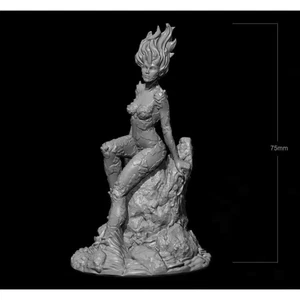 1/24 75mm 3D Print Model Kit Beautiful Girl Fantasy Fire Dancer Unpainted - Picture 1 of 3
