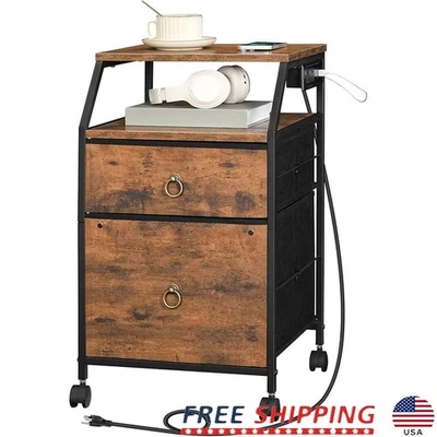 Pequeño archivador enrollable con estación de carga y estantes de almacenamiento oficina nuevo Foto 1 de 4