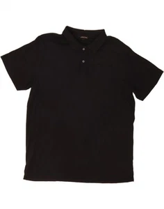 JAEGER Mens Polo Shirt Large Black Cotton IR05 - Picture 1 of 3